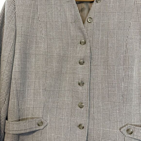 Vintage Emily Plaid Button Down Blazer Jacket Size 14 - Picture 4 of 9